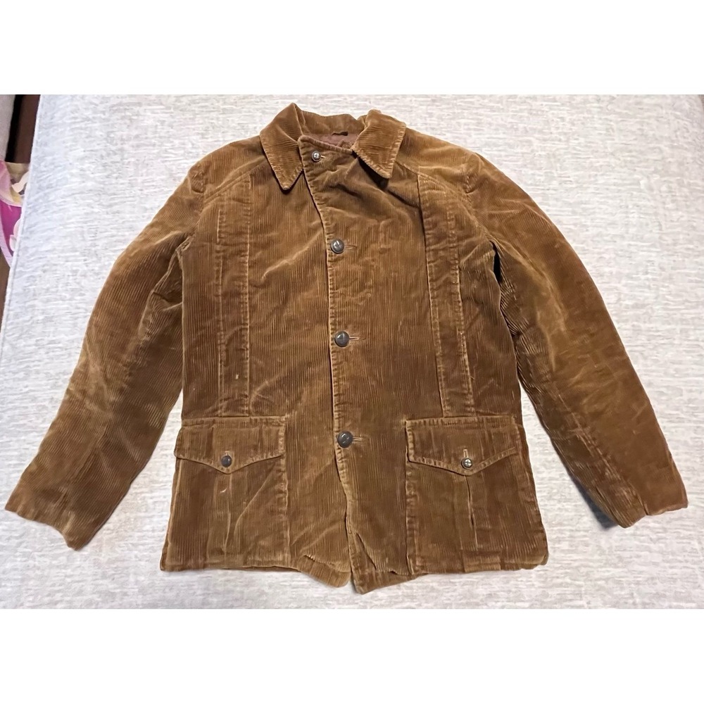 Vintage Cooper Corduroy Jacket Brown Sherpa Lined‎ Button Front 26x20